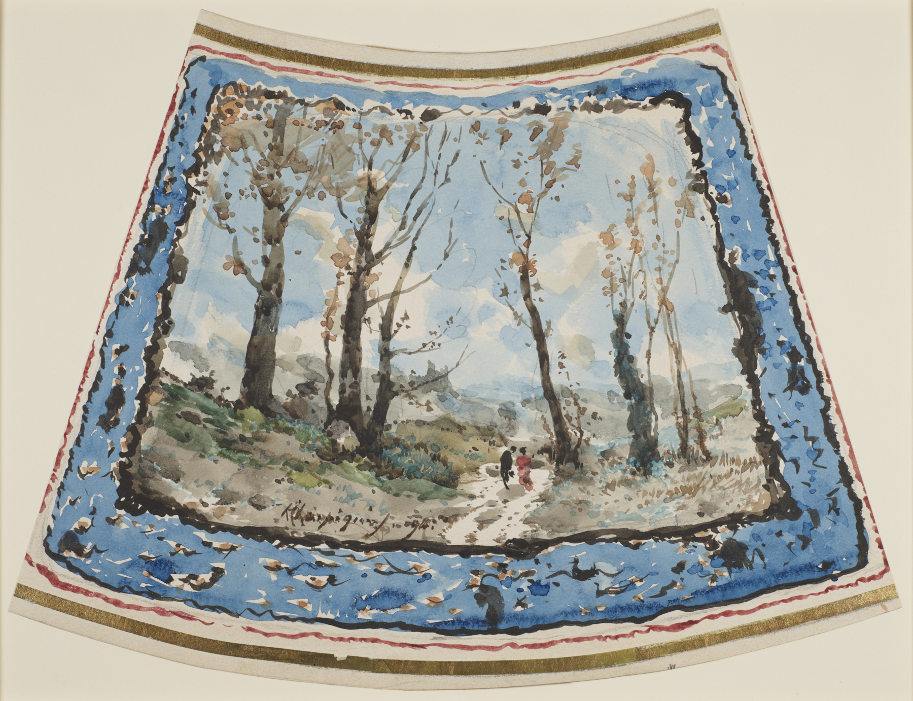 Image for Two Figures Walking in a Wooded Landscape